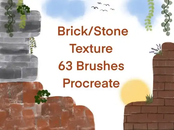 Brick,Stone Texture Brushes Procreate