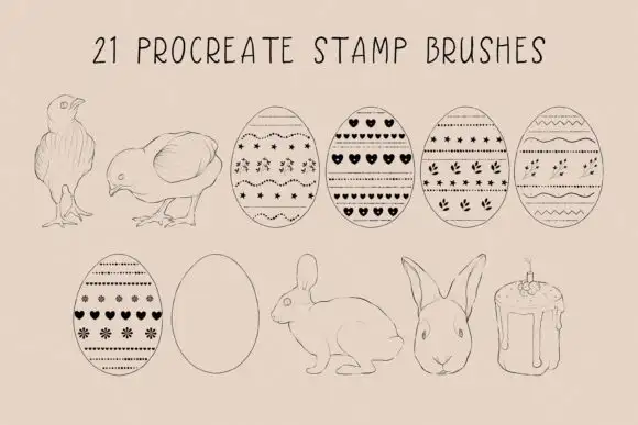 Easter Procreate Stamp Brushes 3 074029