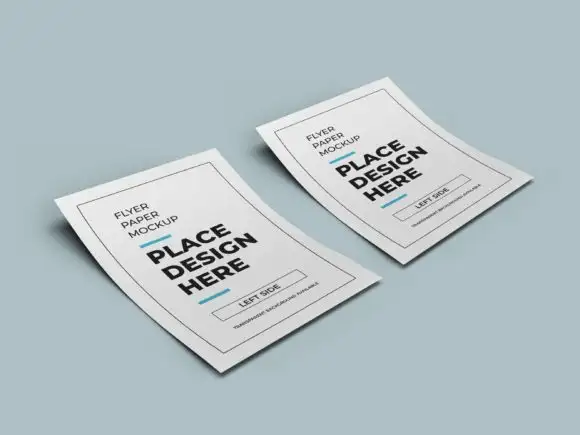Flyer Paper 3D Mockup Template Bundle 5 074029