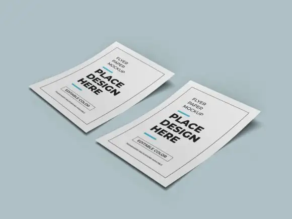 Flyer Paper 3D Mockup Template Bundle 14 074029