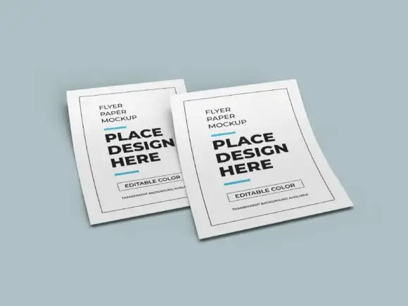 Flyer Paper 3D Mockup Template Bundle 8 074029