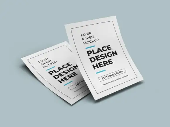 Flyer Paper 3D Mockup Template Bundle 4 074029