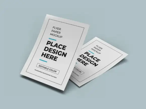 Flyer Paper 3D Mockup Template Bundle 7 074029