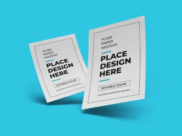 Flyer Paper 3D Mockup Template Bundle 3 074029