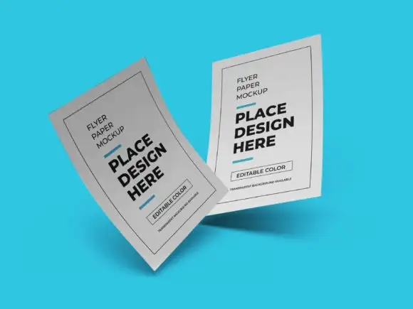 Flyer Paper 3D Mockup Template Bundle 6 074029