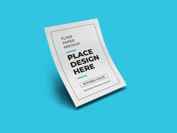 Flyer Paper 3D Mockup Template Bundle 9 074029