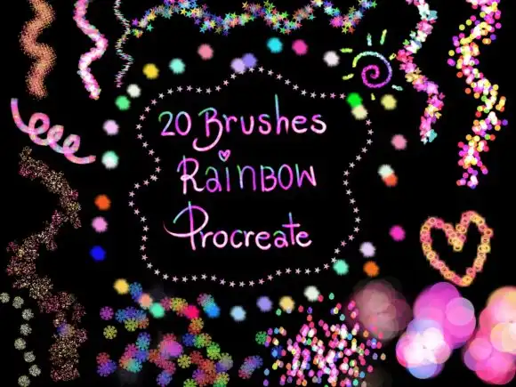 Glitter Rainbow Brushes Set (V.1)