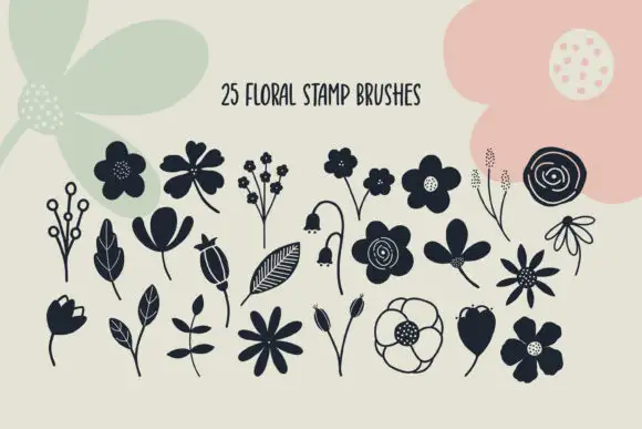 Hand Drawn Florals Procreate Stamps 4 074029