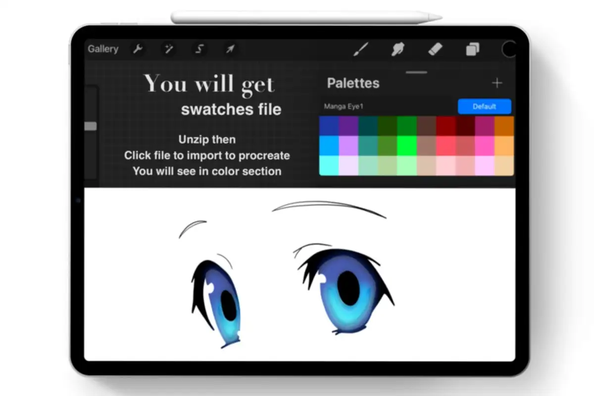 Manga Eyes Procreate Brush Stamps 5 073664