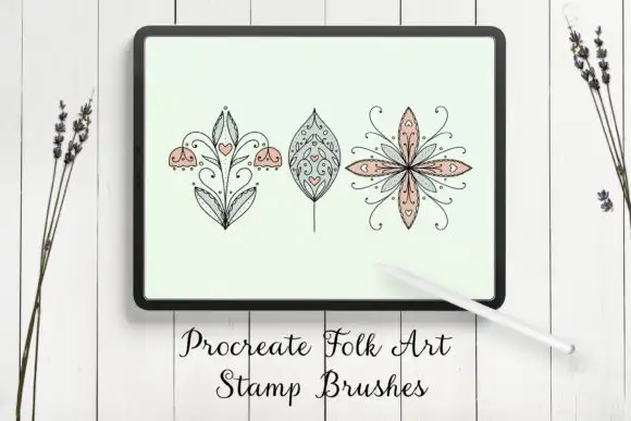 Modern Folk Art Floral Procreate Brushes