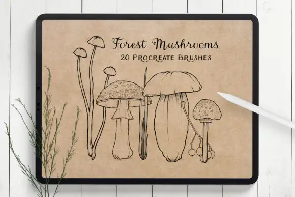 Mushroom Procreate Brushes - Stamps