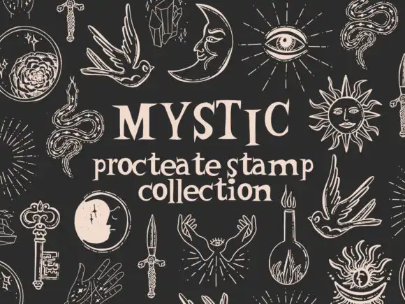 Mystic Symbols Sun Moon Stamps Procreate