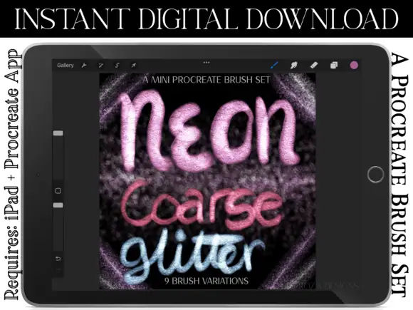 Neon Coarse Glitter Procreate Brushes 4 074029