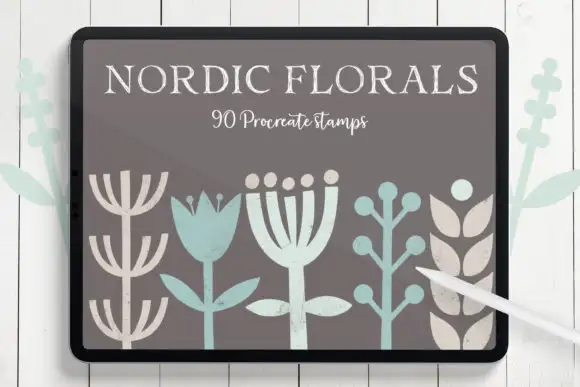 Nordic Florals Procreate Stamp Brushes