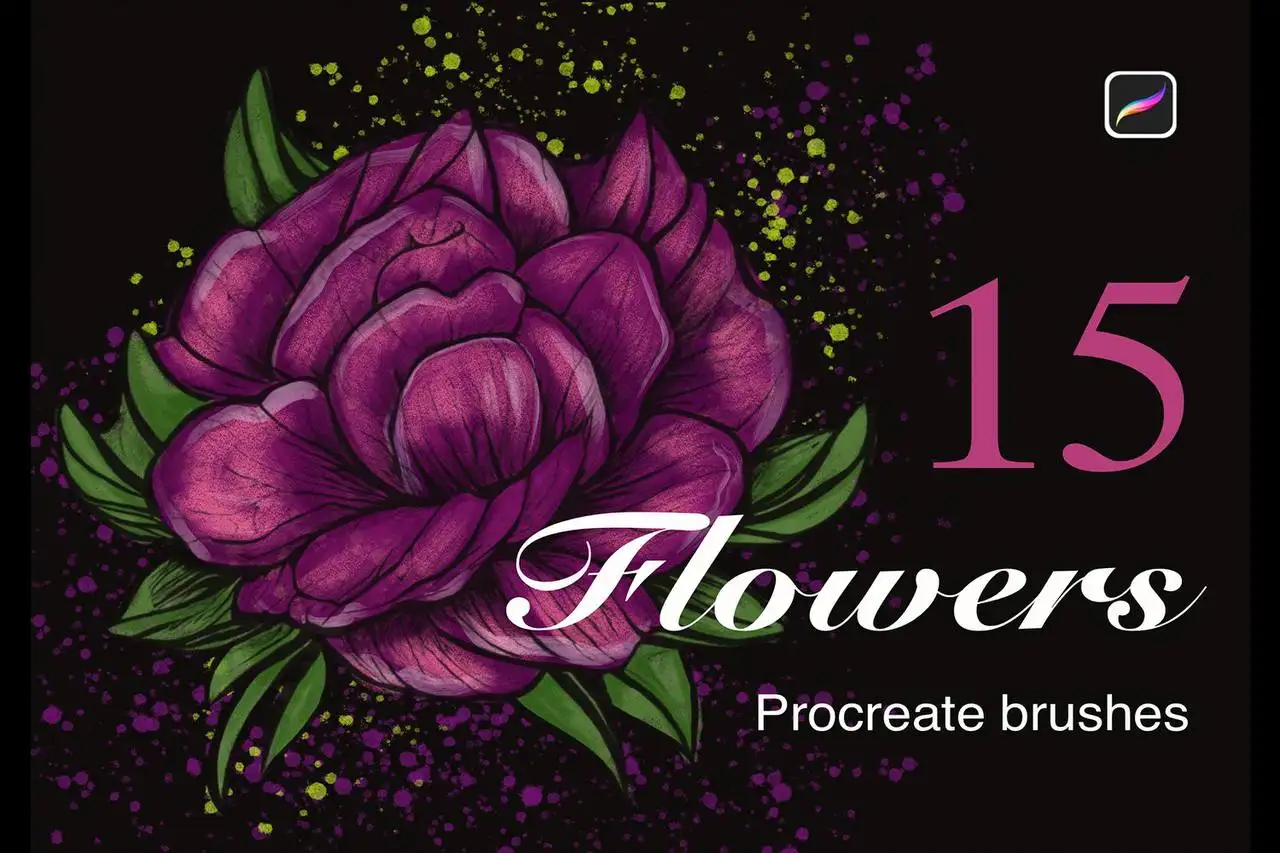 Peonies Stamp Brushes for Procreate