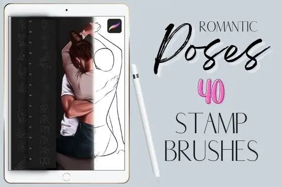 Procreate Couples Body Poses Stamps