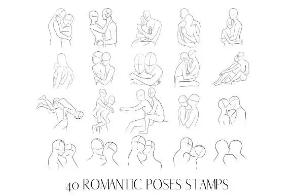 Procreate Couples Body Poses Stamps 4 073348