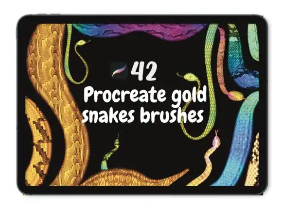 Procreate Gold Snakes 42 Brushes