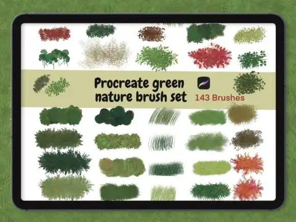 Procreate Green Nature 143 Brushes