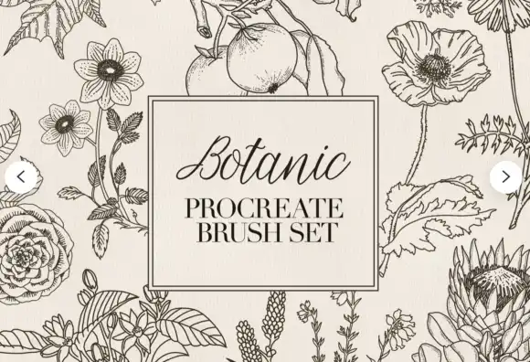 Procreate Stamp Set Botanic Flower