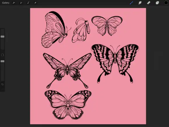 Procreate-Tattoo 12 Butterfly Stamps 15 074412