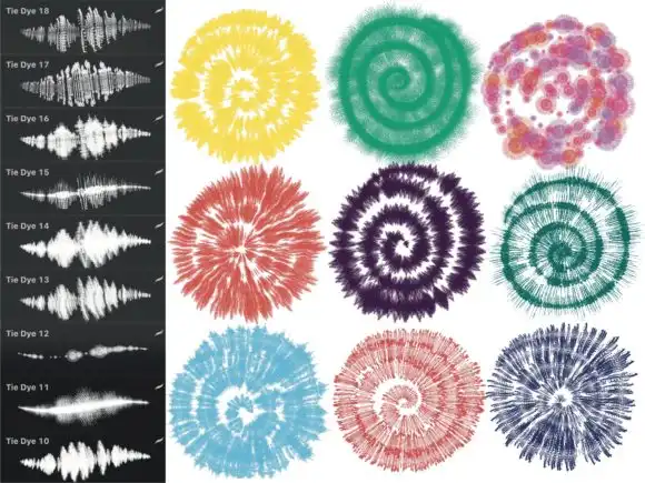 Procreate Tie Dye 57 brushes 7 073425