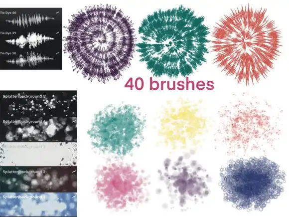 Procreate Tie Dye 57 brushes 8 073425