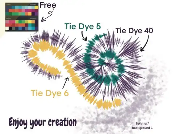 Procreate Tie Dye 57 brushes 10 073425