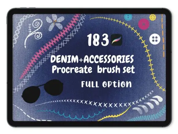 Procreate Denim Brush Set 183 Brushes