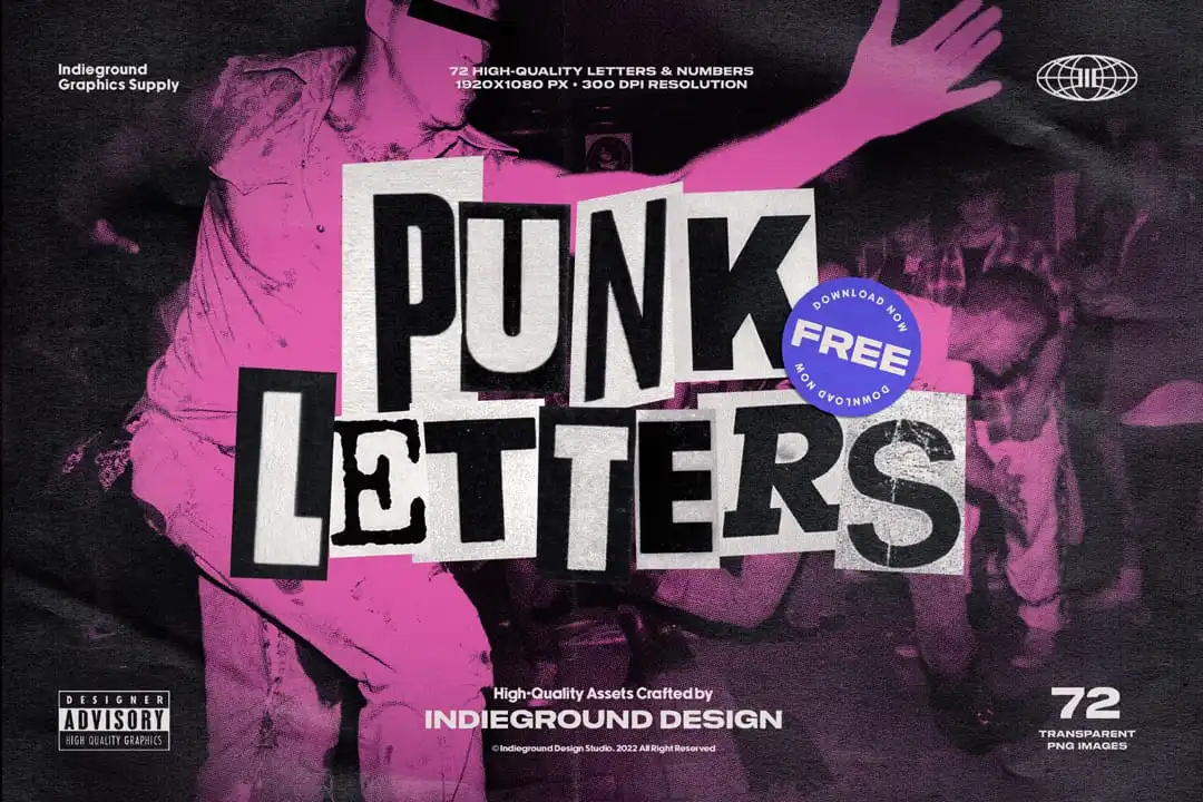 Punk Letters PNGs by indieground