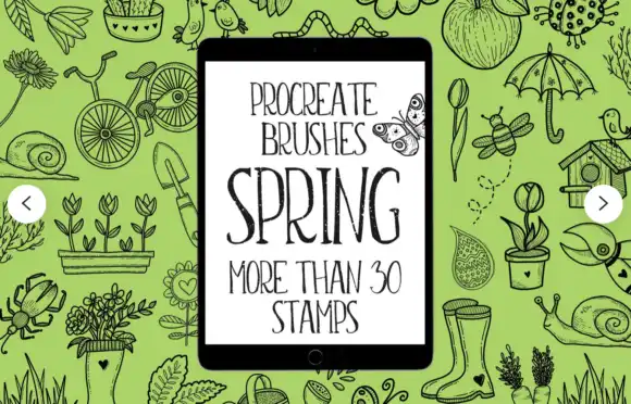 Spring Garden Brush Procreate Stamps