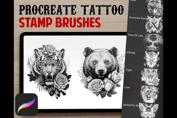 Tattoo Stamps Procreate Brush Set