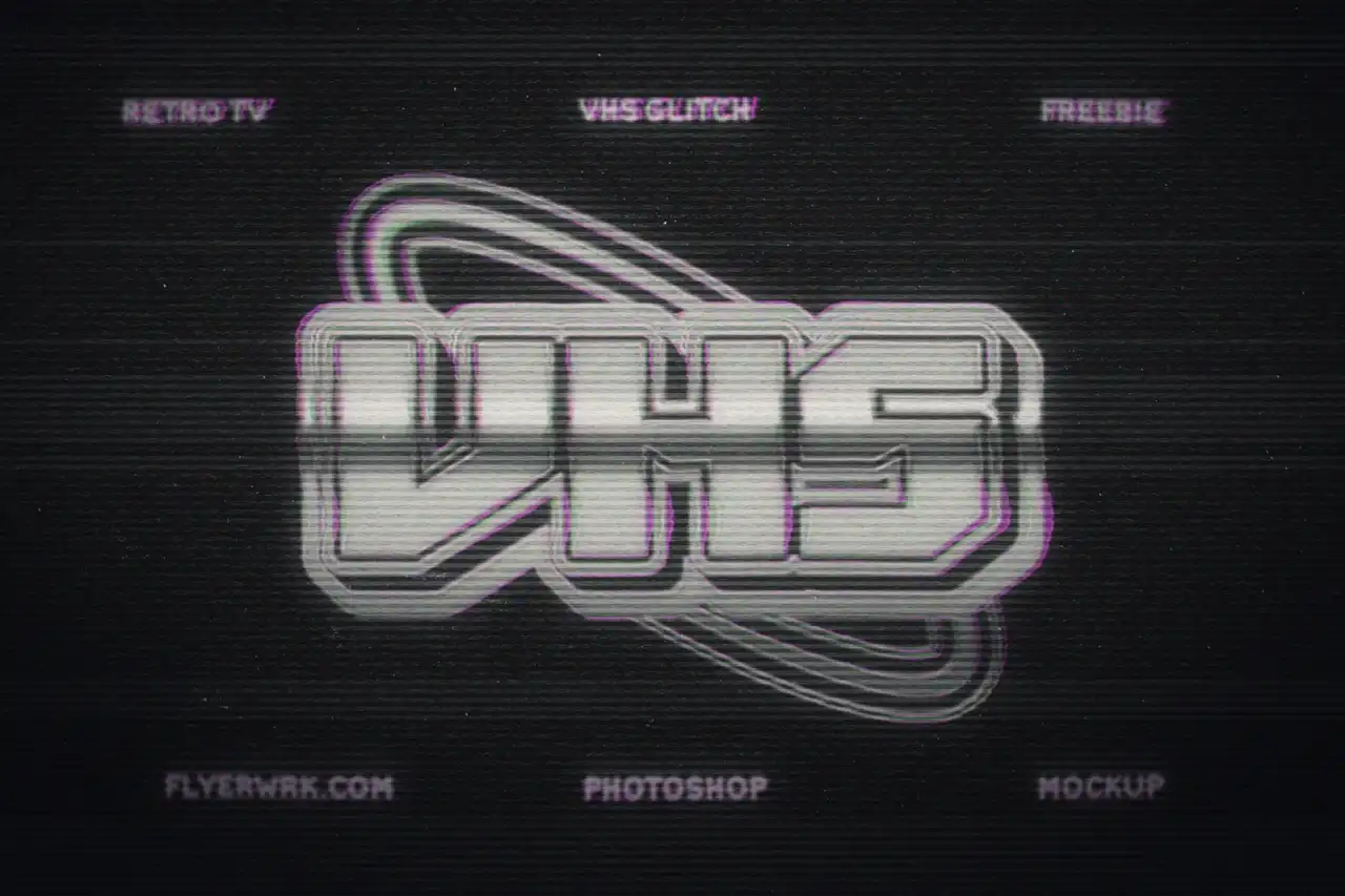 VHS Glitch Mockup 4 072537