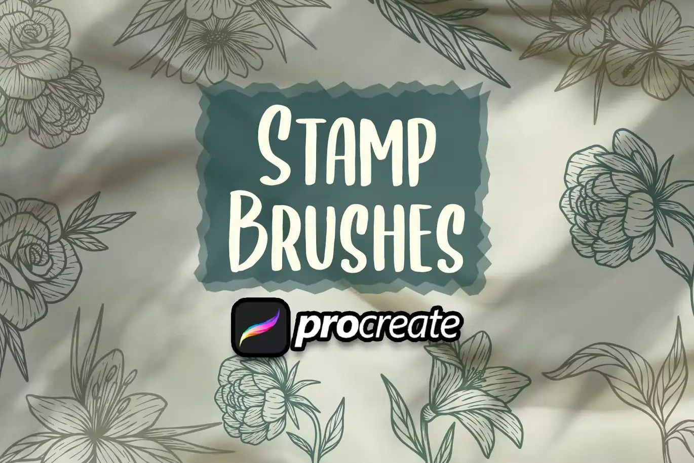 Vintage Botanical Flowers Brush Stamp 3 074029