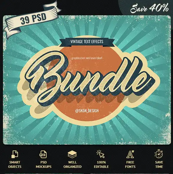 Vintage Bundle - 39 Text Effects