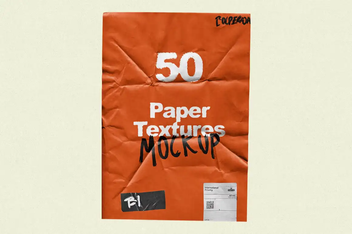 Wrinkle Paper Mockup Vintage 8 072897