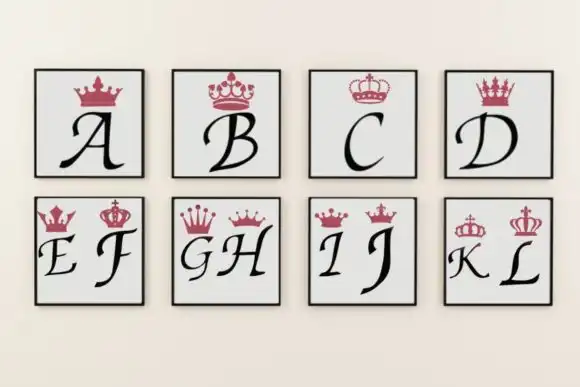 Alphabet Crowns Procreate 46 Stamps 2 074029