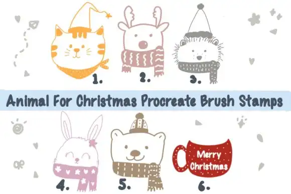 Animal for Christmas Procreate Brush