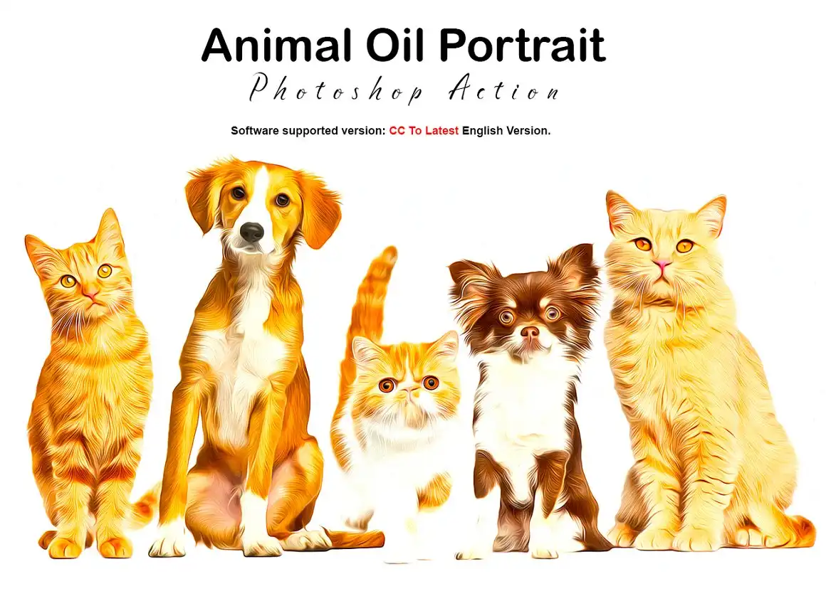 Animal Oil Portrait PS Action