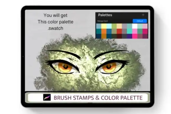 Anime Eyes Procreate Brush Stamps 2 074029