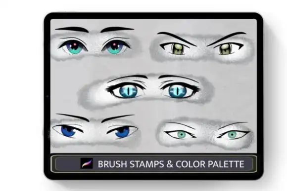 Anime Eyes Procreate Brush Stamps 4 074029