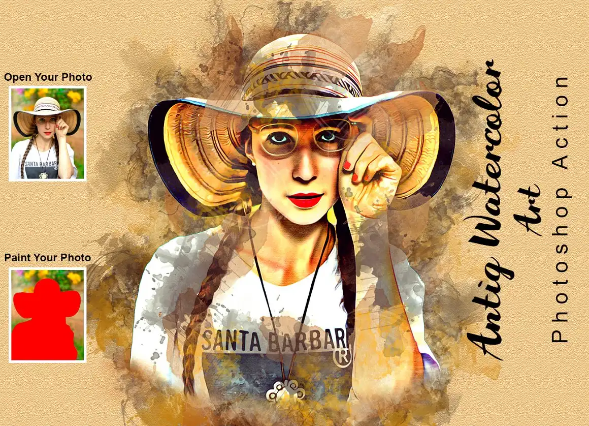 Antiq Watercolor Art PS Action