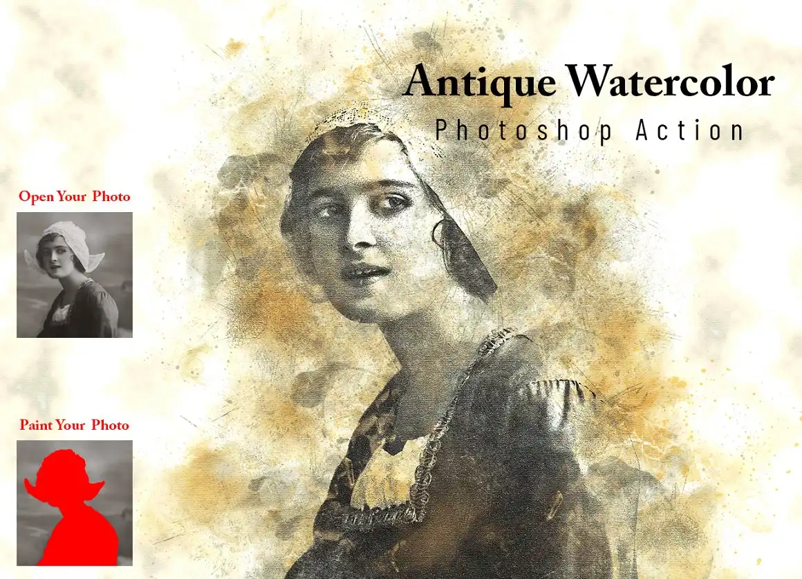 Antique Watercolor Photoshop Action