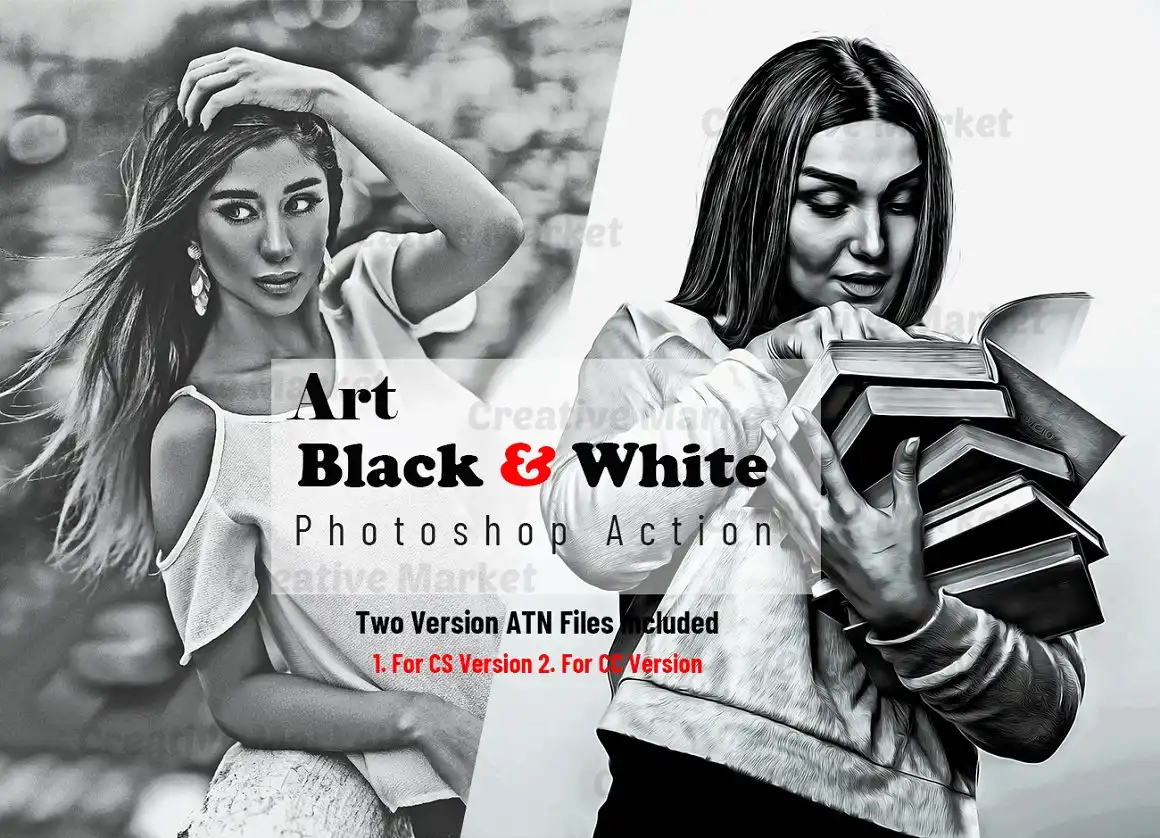Art Black & White Photoshop Action