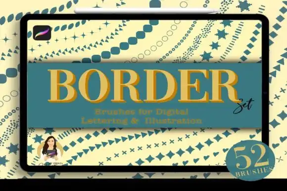 Border Procreate Brush Set  52 Brushes