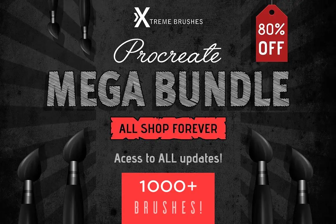 Procreate MEGA BUNDLE! (1K+ BRUSHES)