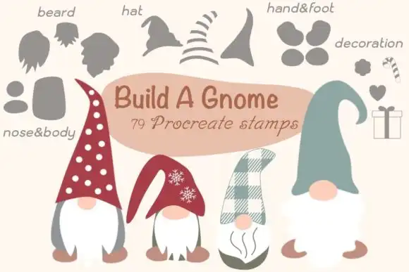Build a Gnome Procreate Stamps