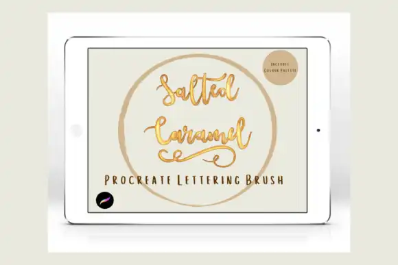 Caramel Procreate Lettering Brush Swatch