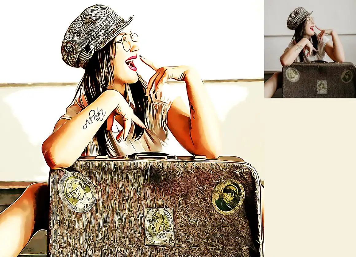 Cartoon Oil Effect PS Action 3 075965