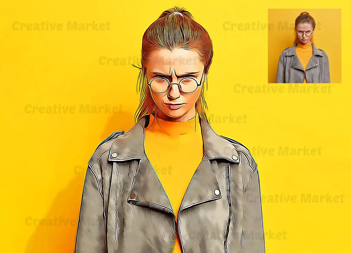Cartoon Oil Effect PS Action 12 075965